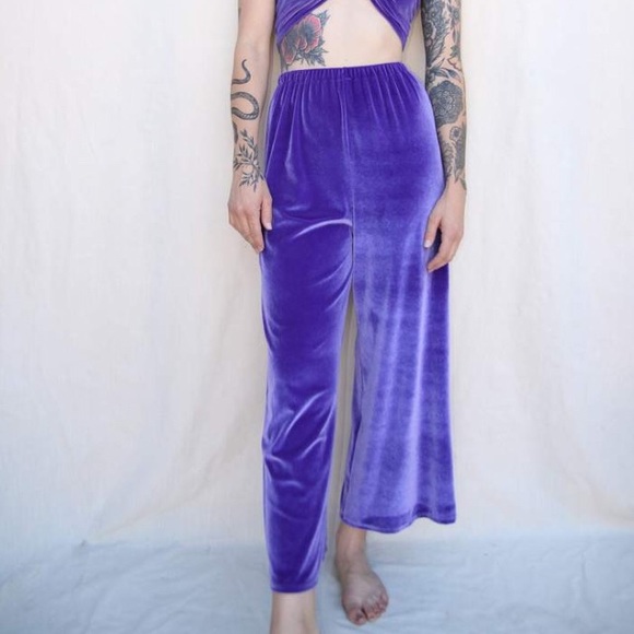 Purple velvet KS Garner pants - Picture 1 of 2